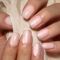 CurvLife Short Square Press On Nails, Flash White Nude,Soft Gel - color: Flash white