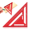 Carpenter Square 7 Inch Rafter Square for Angle Drawing Triangle - Red - color: red