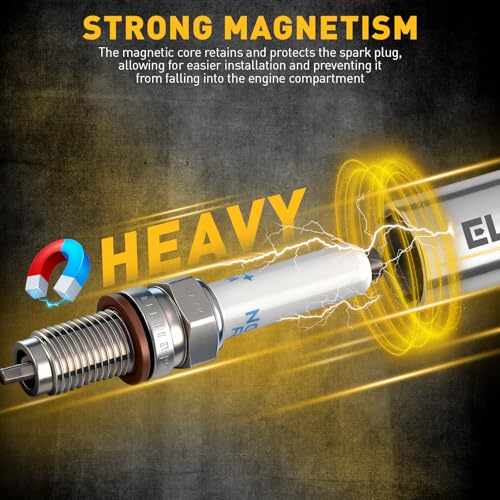 ELEAD 8-Piece 3/8" Drive Magnetic Swivel Spark Plug Socket Set, 5/8", 9/16", 14mm, 16mm, Include Ratchet Handle & Spark Plug Gapper, 6 & 12 Point CR-V Spark Plug Removal Tool - size: 8-Piece Magnetic Swivel Spark Plug Socket Set