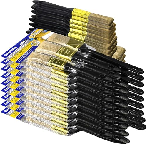 Great Andrew Paint Brushes, 30 PCS 1" 1.5" 2" 3" Flat 1.5" Angled - size: 30 PCS, 1",1.5",2",3"&1.5"A