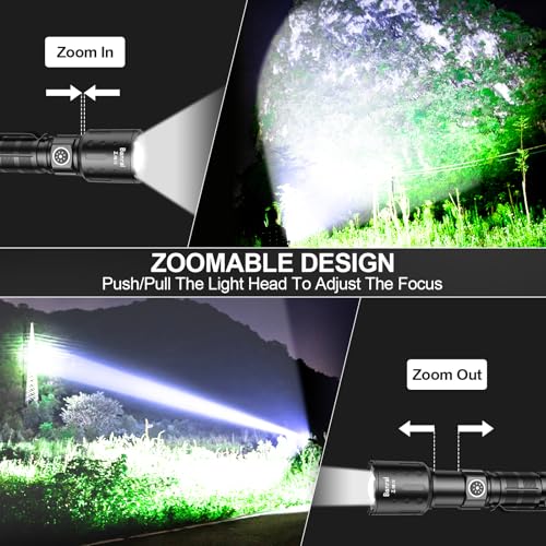 Rechargeable Flashlights High Lumens,Super Bright Small Powerful Flashlight - color: Black
