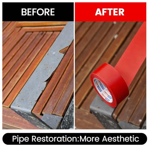 ADHES PVC Pipe Wrap Tape, 2 Inch X 35 Yds, Corrosion Protection Pipe Tape - color: Red