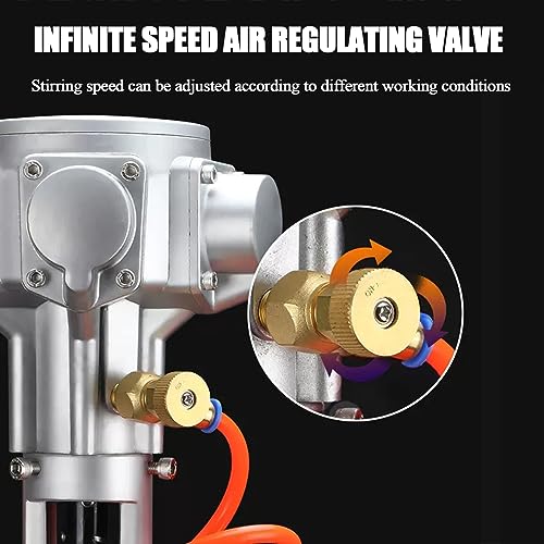 1 Gallon Pneumatic Automatic Paint Mixer, 1/16HP Air Agitator, Ink Coating Mixing Tool with Height Adjustable Stand, for Viscous Liquid Ink Dye Chemicals