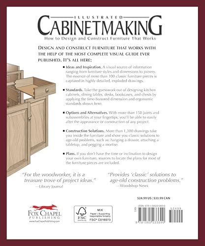 Illustrated Cabinetmaking: How to Design and Construct Furniture That Works (Fox Chapel Publishing) Over 1300 Drawings & Diagrams for Drawers, Tables, Beds, Bookcases, Cabinets, Joints & Subassemblies