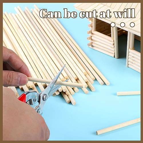 50 Pack Wooden Dowel Rods 1/4 x 12 Inch for Crafts, Natural Unfinished - size: 1/4 x 12 Inch(50 PCS)