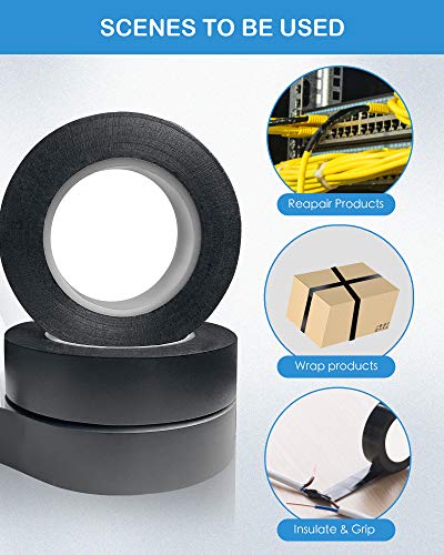 Wapodeai 3pcs Premium Electrical Tape Black, 0.62 in X 50 ft - color: Black