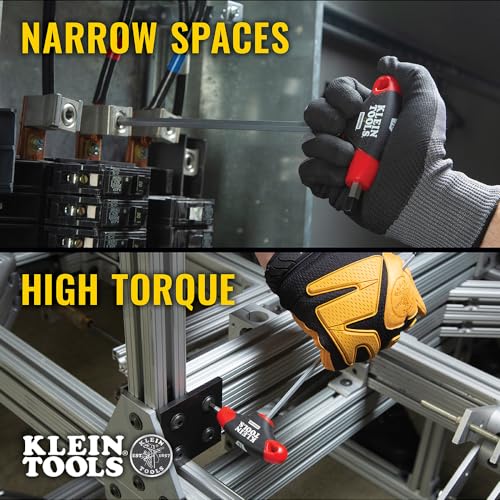 Klein Tools JTH910E T-Handle Hex Key Set, SAE Inch Sizes Allen Wrench Set with 9-Inch Blades, Stand Included, 10-Piece