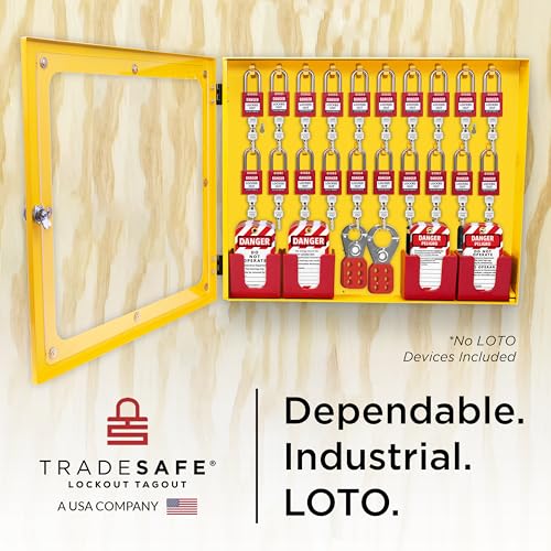 TRADESAFE Lockout Tagout Station, Lock Out Tag Out Station Unfilled - No Loto Devices Included, Wall Mount Loto Kit Cabinet, Lockout Station 22-1/2 x 18 x 3 inches - style: Unstocked