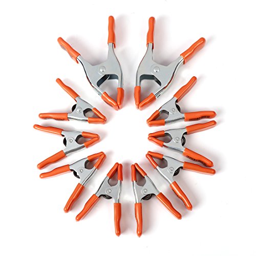 PONY 6" & 4" Heavy Duty Metal Spring Clamps with Protective Tips, 10-Piece | 2" & 1" Jaw Opening, Protective Handles and Tips, Metal Spring Clamps for Woodworking and DIY Projects - size: 6 Inch & 4 Inch 10-Piece