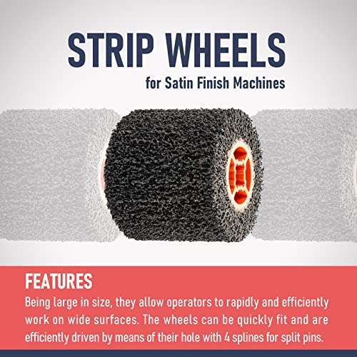 Black Cleaner Flap Wheels, Strip Drum, 110x100mm, 4 inch, for Pickling, Removing Rust, Paints, enamels, oxidations. for Burnishing Polishing Machine (40 GRIT) - style: Strip Drum #40