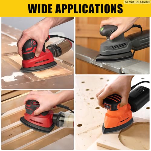 6 Pack 5 Hole Mouse Detail Interface Pads, Hook & Loop Triangle Sanding Pad - size: Mouse 5 Hole - 6 Pack