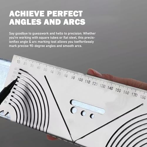 3 Pack Metal Marking Tool, Regla Giratoria Para Perfiles Metalicos, Precision Flex Angle and Arc Marker, Angle & Arc Marking Tool, Square Steel Pipe Bend Marking Tool