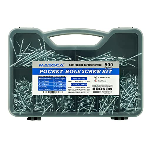 Massca M2 PRO Aluminum Pocket-Hole Jig System with 500 Pocket-Hole Screws