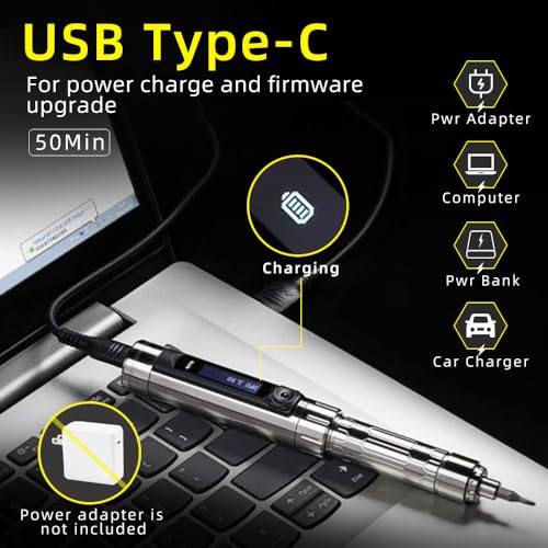 MINIWARE Precision Screwdriver Set ES15S, Mini Electric Screwdriver with 24 Magnetic Bits, 5 Gears Torque, Cordless, Rechargeable DIY Repair Tool Set for Small Appliances Phones/Camera/Laptop etc.