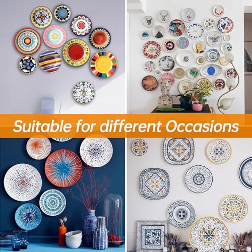 Bilillo 30PCS Adhesive Picture & Plate Hangers, No Nails Wall Hooks, Invisible Heavy Duty Sticky Hanging Hooks for Frames, Plates, Wall Art Decor, No Damage (Round & Square) - style: 30 Pcs Round & Square