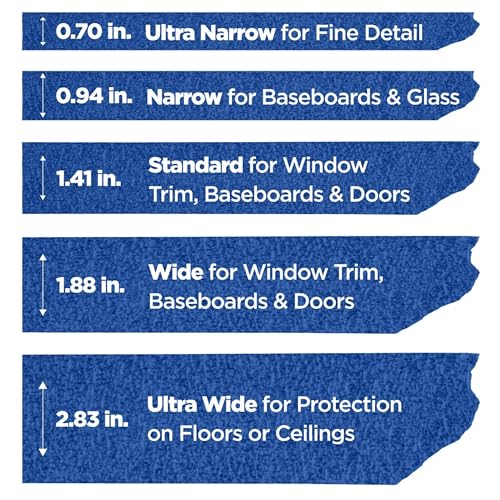 ScotchBlue Original Multi-Surface Painters Tape, 1 Inch Wide (0.94 in. x 60 Yds), 1 Roll, Blue Paint Tape Protects Surfaces and Removes Easily, Masking Tapes for Indoor and Outdoor Use (2090-24NC) - size: 0.94" Width, style: 1 roll