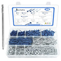 Pocket Hole Screws 660 PCS, 5 Sizes #8 x 1 to 2-1/2" Coarse Thread Wood - color: 660PCS(Blue Coated & Zinc Coated)