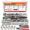 130Pcs 304 Stainless Steel PEX Pinch Clamp Kit with Crimper Tool
