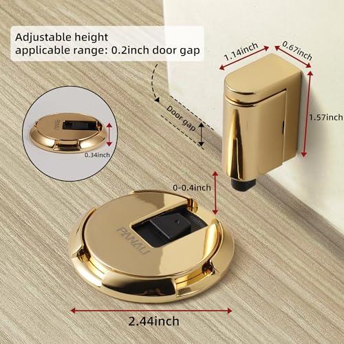 PANALI Magnetic Door Stopper, Windproof Door Stop, 1 Pack - color: Bright Gold