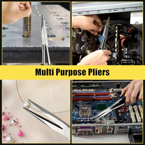 Long Needle Nose Pliers-11’’, for Home,Fishing, Jewelry,Crafts, 2pcs - size: Two-11in