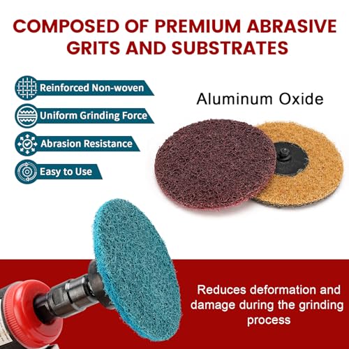 SI FANG 25 Pack 3 inch Sanding Discs Set for Die Grinder, Fits Roloc Pad - size: 3inch Set