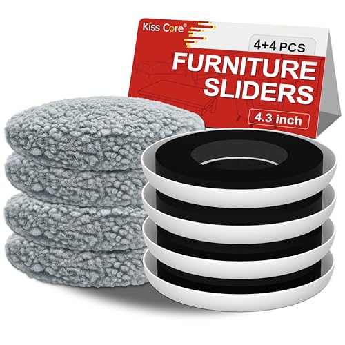 New Upgrade Furniture Movers Sliders: Multi-Surface Furniture Sliders - size: 4.3in Round 4+4Pack