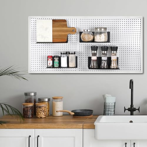 Kokone 6 Pack Magnetic Pegboard Shelves for Storing/Displaying, 10x4.3 in - color: Without Edges
