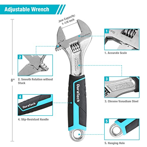 DURATECH 8-Piece Pliers Set with Rolling Pouch, Cr-V/Cr-Ni Construction