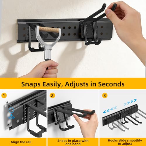 GRENPRO 66 Inch Garage Tool Organizer with 10 Assorted Hooks, Holds 720 LBS - size: 66 inch