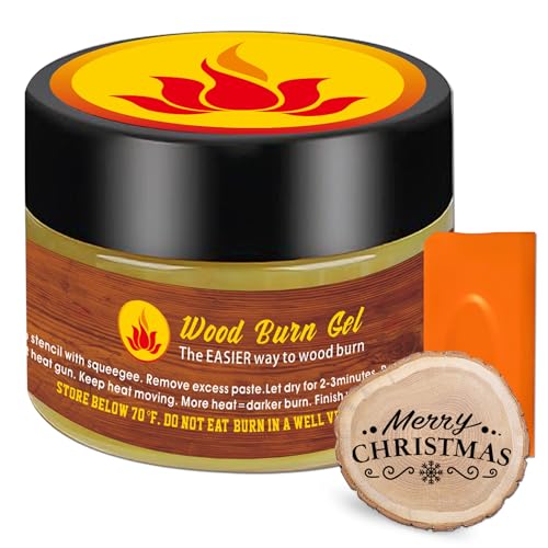 1DFAUL Wooden Burning Paste, 4 OZ Wood Burn Gel with Silicone Squeegee | Create Beautiful Art in Minutes, Personalize Your Craft, for Crafting, Drawing & DIY Arts