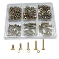 245PCS Nuts and Bolts Assortment Kit, Metric Bolt Assortment, M6 Bolts and Nuts Kit, Grade 8.8 Bolts and Nuts Kit, Metric Bolt Kit, Yellow Zinc Plated Coating, 5 Sizes, Length from 12-30mm - size: 245PCS M6