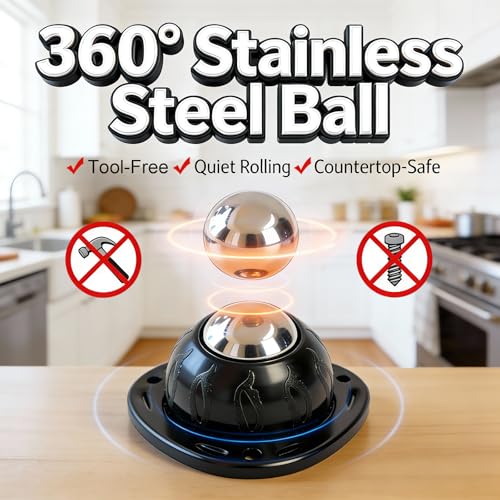 Heavy Duty Self Adhesive Furniture Casters 12 Pack Stick-On Swivel Wheels - color: Black-12