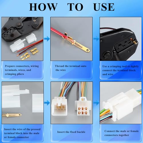 Automotive Electrical Wire Connectors Kit 2.8mm 2 3 4 6 Pin Crimp Plugs