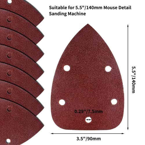25 Pcs Mouse Detail Sander Sandpaper, 60 Grit, 5 Hole - size: 60 Grit - 25 Pcs