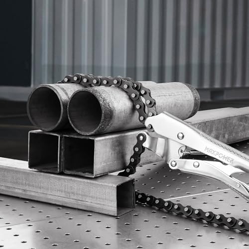 MAXPOWER Locking Chain Clamp, 9-Inch Locking Chain Pliers with 47.2” Chain, 14.2” Diameter, Quick Release - size: 47.2" Chain