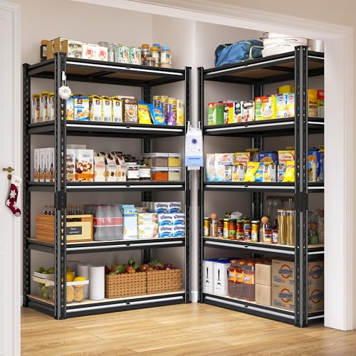 REIBII Storage Shelves with Smooth Edges for Garage Basement Shed Pantry - size: 28"W x 12"D x 59.8"H