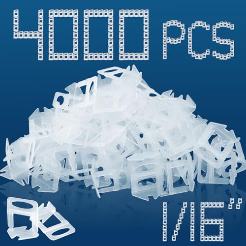 1/16” Tile Leveling Clips 4000 PCS Tile Leveling System Kit Tile Spacers, Prevent Tile lippage, Professional Ceramic Tile and Stone Leveler Installation (1/16 IN, 4000) - size: 1/16” 4000