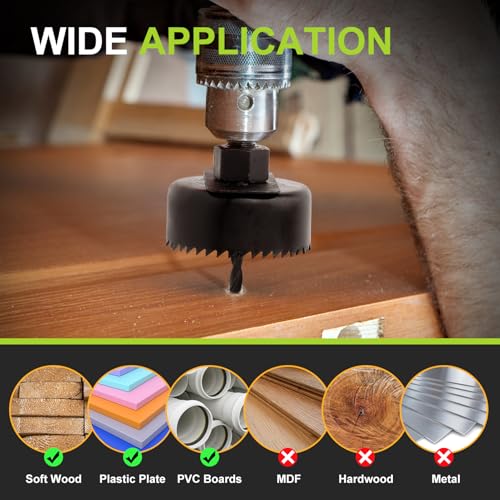 16-Piece Hole Saw Kit for Wood, Drywall & PVC, 3/4"-5" - size: Carbon Steel 16Pcs
