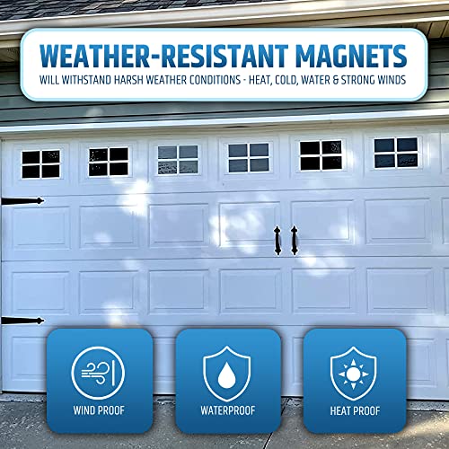 Premium Quality & Strong Magnetic Garage Door Decorative Hardware - Set of 2 Handles + 4 Hinges - Faux Garage Door Accents Kit for Curb Appeal | No Installation Needed | Will Never Fall Off - style: Magnetic Hinges & Handles Set
