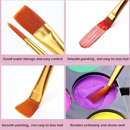 AROIC Acrylic Paint Brushes, 6 Packs/60 pcs Nylon Hair Paint Brush Set - size: 60pcs-pink