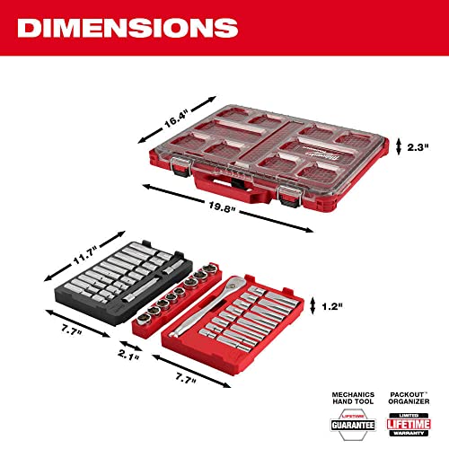 48-22-9487T 47 PC 1/2" Drive SAE/Metric Ratchet/Sockets Trays For Milwaukee