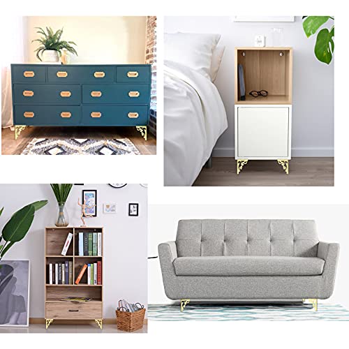 OwnMy 4PCS Metal Furniture Legs Feet, Modern Sofa Cabinet Legs for Repairs - color: Gold