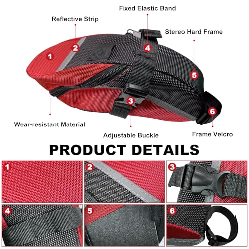 15 in 1 Bike Repair Kit Tool Set Waterproof Bike Saddle Bag - color: Red