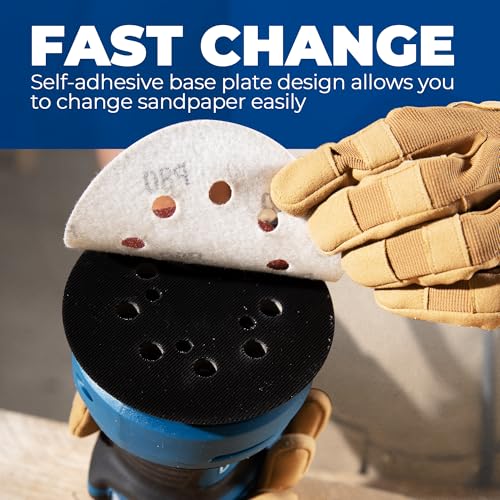 Dong Cheng 5-Inch Random Orbital Sander 3.2A 12800OPM Electric Palm Sander, 6 Variable Speeds, with 20pcs Sandpaper & Detachable Dust Bag, Power Sander for Woodworking, Sanding & Polishing - style: 380W Random Orbital Sander & Tool bag