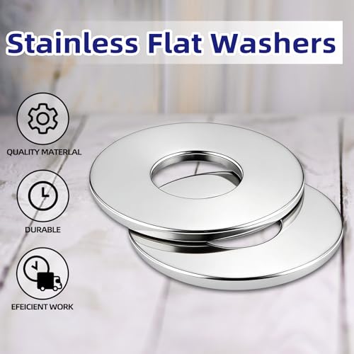 50-Piece 1/4" x 7/10" 304 Stainless Steel Flat Washers, Screws Washers and Repair Washers for Industrial, Automotive and Home Use - color: Silver, size: 1/4" x 7/10"