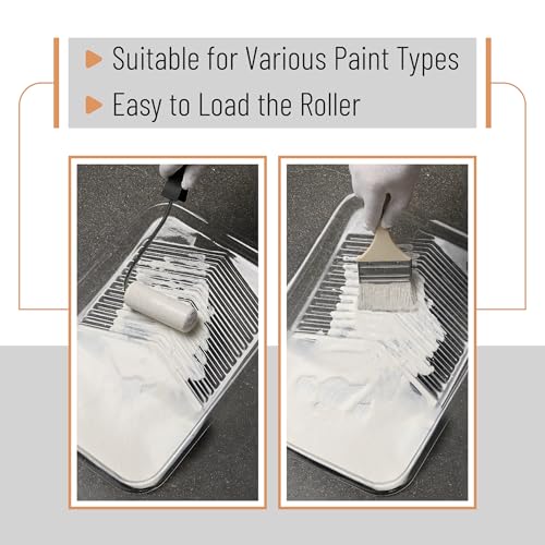 Bates 9 Inch Paint Tray Liners - 10 Transparent Plastic Disposable Trays for Painting Walls - color: Clear, size: 10 Pack 9 Inch