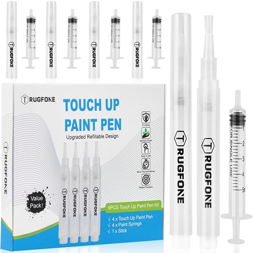 Touch Up Paint Pen 4 Paint Touch Up Pens Fillable Brush Refillable for Walls Wall Repair Funiture Cabinet Wood Floor Window 6ML 9Pcs Set - size: 4 Pack