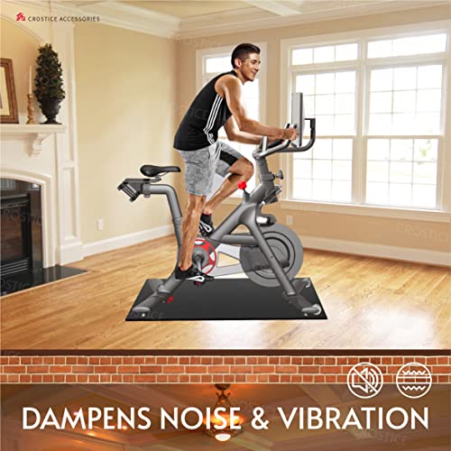 Bike Mat Compatible with Peloton Bike, 6mm Floor Protector - size: 24x48", style: Logo Style