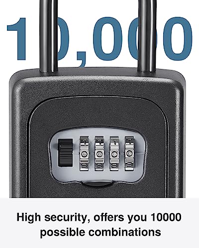Puroma Key Lock Box Large with Code Lockbox Outdoor Wall Mount 1 Black - color: Pure Black