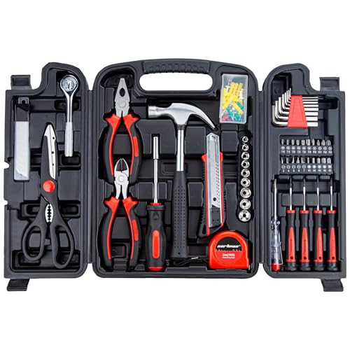 CARTMAN 140-Piece Household Tool Kit, Hand Tools Set with Organized Storage Case for Home DIY Repairs - style: 140 PC